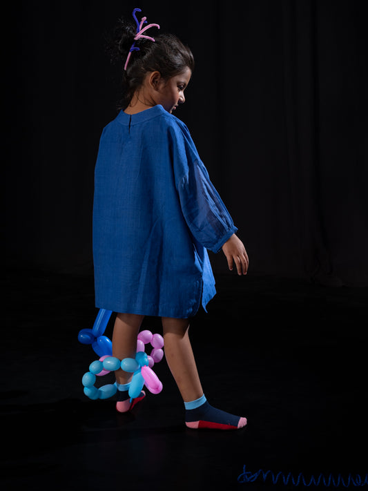 Mul Sleeve dress - Blue