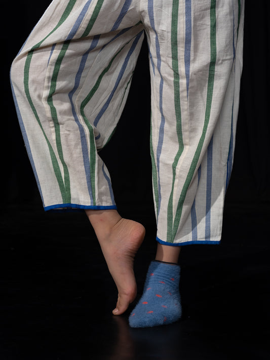 Panelled Trouser - white striped