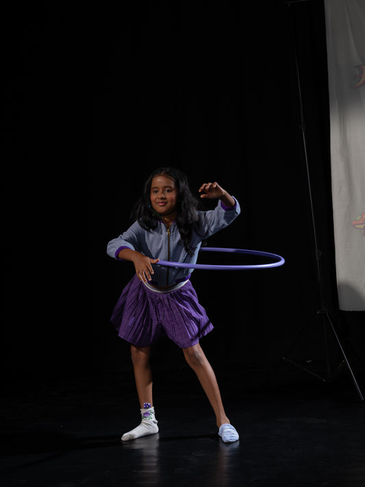 Pleated shorts - purple checks