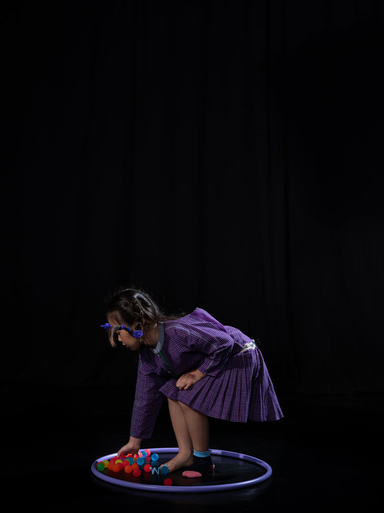 Pleated shorts - purple checks