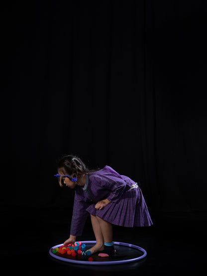 Pleated shorts - purple checks