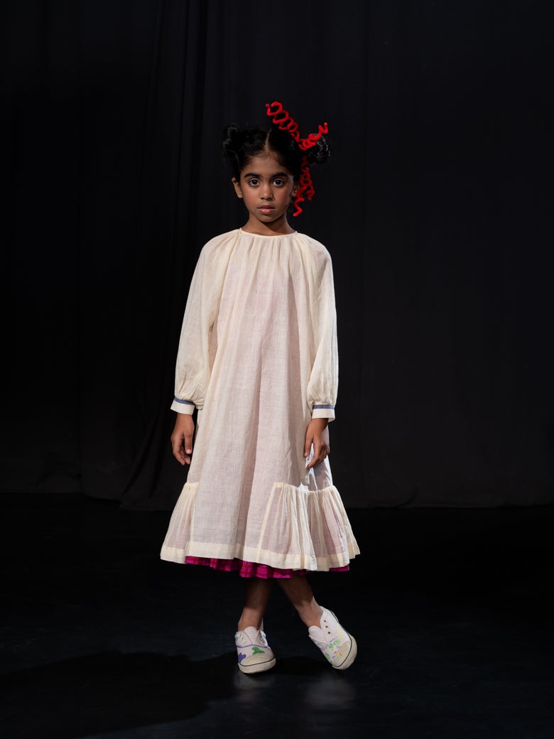 White Panelled dress