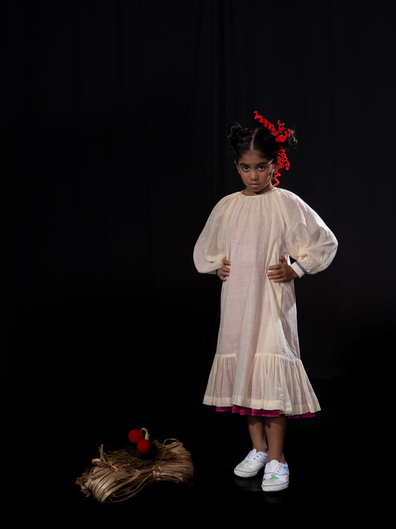 White Panelled dress