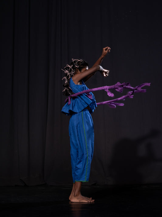 Panelled Trouser - Blue