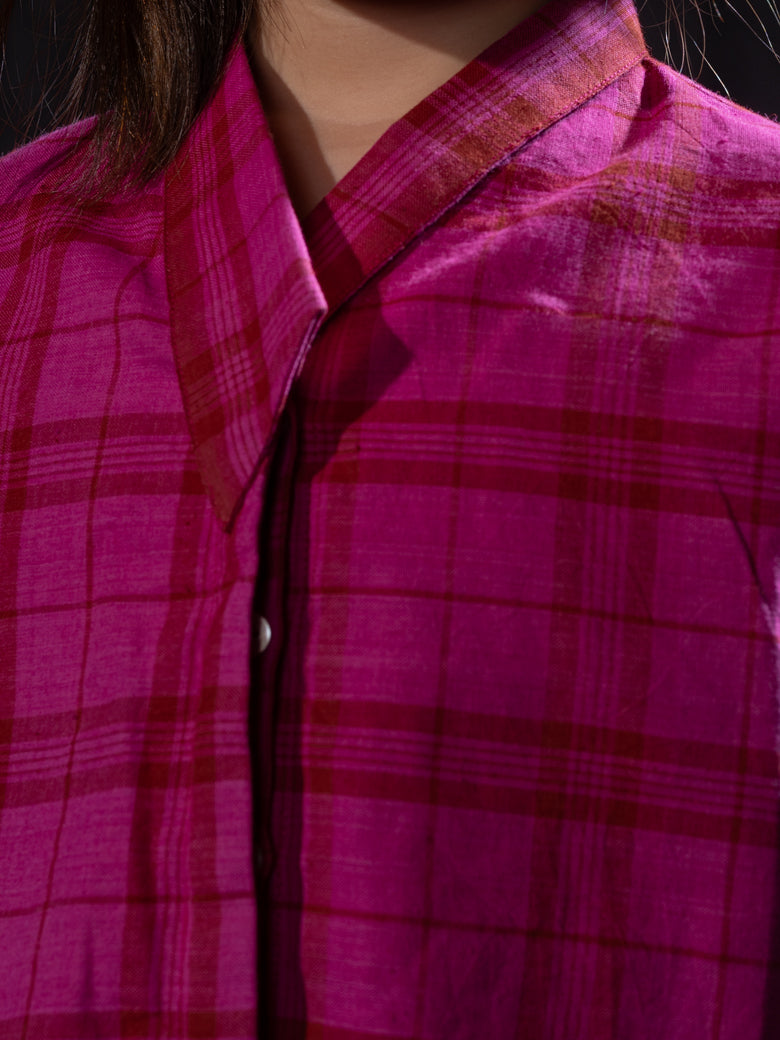 Puff sleeve shirt - Pink Checks